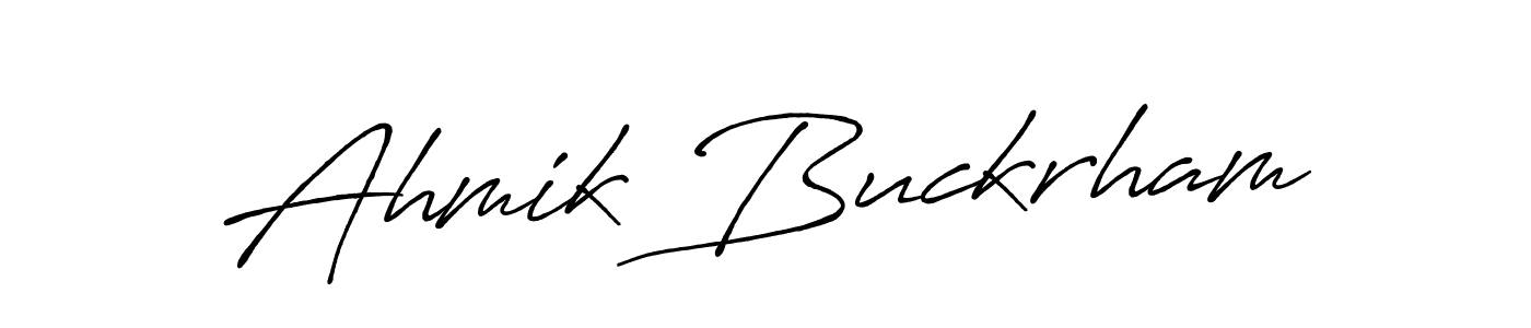 Also we have Ahmik Buckrham name is the best signature style. Create professional handwritten signature collection using Antro_Vectra_Bolder autograph style. Ahmik Buckrham signature style 7 images and pictures png