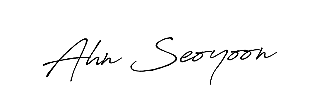 How to make Ahn Seoyoon name signature. Use Antro_Vectra_Bolder style for creating short signs online. This is the latest handwritten sign. Ahn Seoyoon signature style 7 images and pictures png