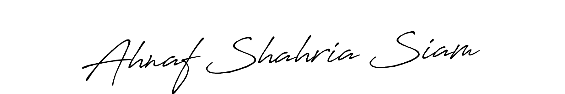 How to make Ahnaf Shahria Siam name signature. Use Antro_Vectra_Bolder style for creating short signs online. This is the latest handwritten sign. Ahnaf Shahria Siam signature style 7 images and pictures png