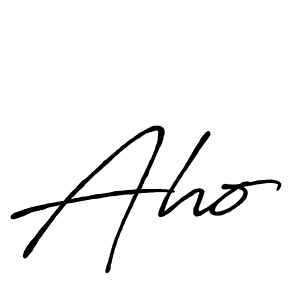 Also we have Aho name is the best signature style. Create professional handwritten signature collection using Antro_Vectra_Bolder autograph style. Aho signature style 7 images and pictures png