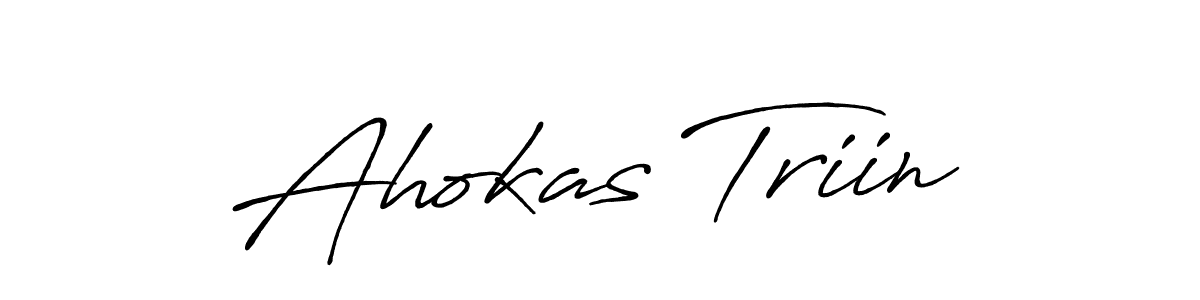 How to make Ahokas Triin name signature. Use Antro_Vectra_Bolder style for creating short signs online. This is the latest handwritten sign. Ahokas Triin signature style 7 images and pictures png