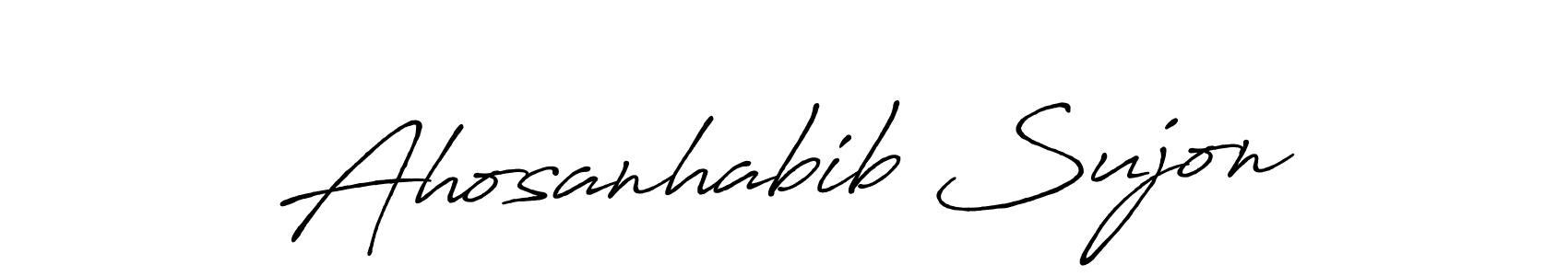 You should practise on your own different ways (Antro_Vectra_Bolder) to write your name (Ahosanhabib Sujon) in signature. don't let someone else do it for you. Ahosanhabib Sujon signature style 7 images and pictures png