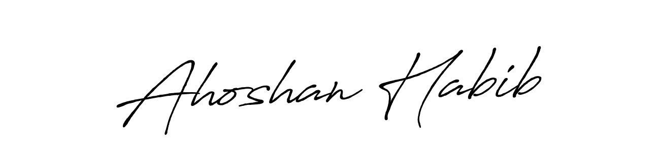 The best way (Antro_Vectra_Bolder) to make a short signature is to pick only two or three words in your name. The name Ahoshan Habib include a total of six letters. For converting this name. Ahoshan Habib signature style 7 images and pictures png