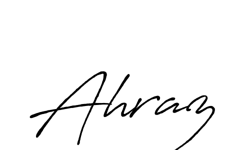 Design your own signature with our free online signature maker. With this signature software, you can create a handwritten (Antro_Vectra_Bolder) signature for name Ahraz. Ahraz signature style 7 images and pictures png