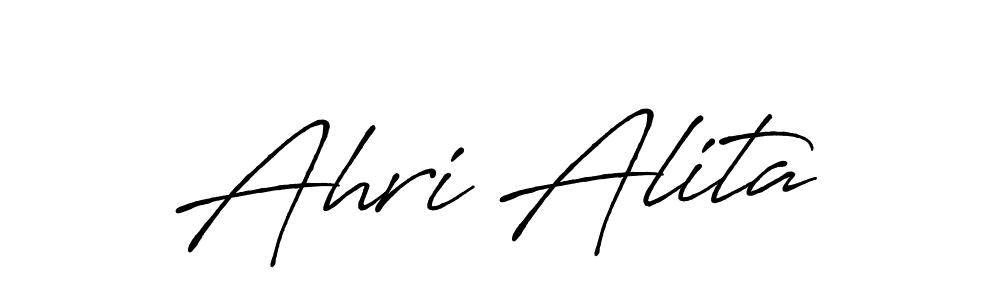 Create a beautiful signature design for name Ahri Alita. With this signature (Antro_Vectra_Bolder) fonts, you can make a handwritten signature for free. Ahri Alita signature style 7 images and pictures png