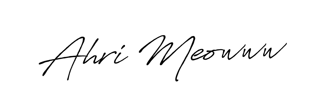 Make a beautiful signature design for name Ahri Meowww. With this signature (Antro_Vectra_Bolder) style, you can create a handwritten signature for free. Ahri Meowww signature style 7 images and pictures png