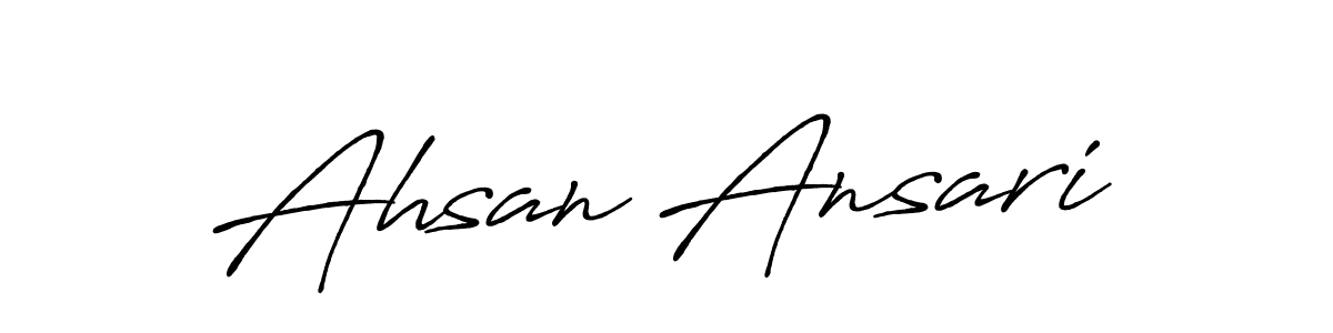 Use a signature maker to create a handwritten signature online. With this signature software, you can design (Antro_Vectra_Bolder) your own signature for name Ahsan Ansari. Ahsan Ansari signature style 7 images and pictures png