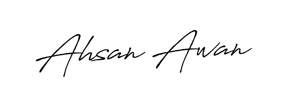 The best way (Antro_Vectra_Bolder) to make a short signature is to pick only two or three words in your name. The name Ahsan Awan include a total of six letters. For converting this name. Ahsan Awan signature style 7 images and pictures png