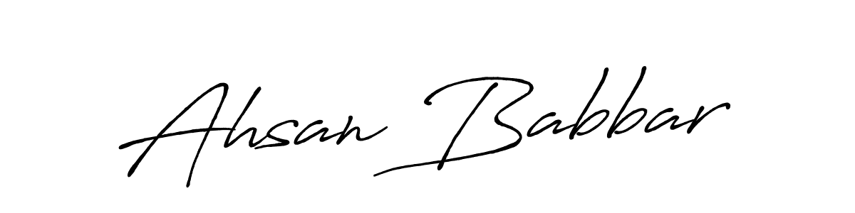 This is the best signature style for the Ahsan Babbar name. Also you like these signature font (Antro_Vectra_Bolder). Mix name signature. Ahsan Babbar signature style 7 images and pictures png