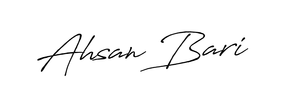 Antro_Vectra_Bolder is a professional signature style that is perfect for those who want to add a touch of class to their signature. It is also a great choice for those who want to make their signature more unique. Get Ahsan Bari name to fancy signature for free. Ahsan Bari signature style 7 images and pictures png
