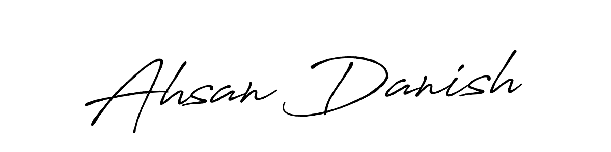 How to make Ahsan Danish name signature. Use Antro_Vectra_Bolder style for creating short signs online. This is the latest handwritten sign. Ahsan Danish signature style 7 images and pictures png