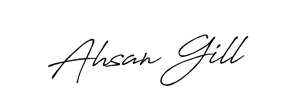 Make a short Ahsan Gill signature style. Manage your documents anywhere anytime using Antro_Vectra_Bolder. Create and add eSignatures, submit forms, share and send files easily. Ahsan Gill signature style 7 images and pictures png