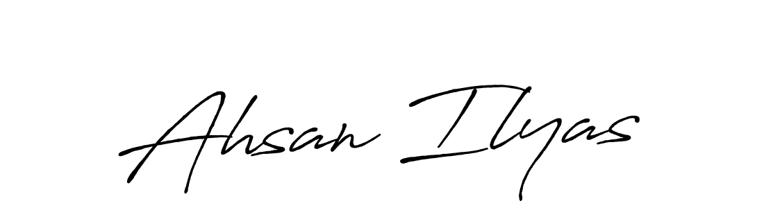 Use a signature maker to create a handwritten signature online. With this signature software, you can design (Antro_Vectra_Bolder) your own signature for name Ahsan Ilyas. Ahsan Ilyas signature style 7 images and pictures png