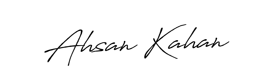 Design your own signature with our free online signature maker. With this signature software, you can create a handwritten (Antro_Vectra_Bolder) signature for name Ahsan Kahan. Ahsan Kahan signature style 7 images and pictures png