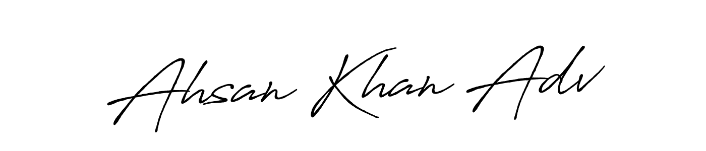 Create a beautiful signature design for name Ahsan Khan Adv. With this signature (Antro_Vectra_Bolder) fonts, you can make a handwritten signature for free. Ahsan Khan Adv signature style 7 images and pictures png