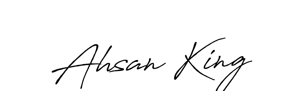 Also You can easily find your signature by using the search form. We will create Ahsan King name handwritten signature images for you free of cost using Antro_Vectra_Bolder sign style. Ahsan King signature style 7 images and pictures png
