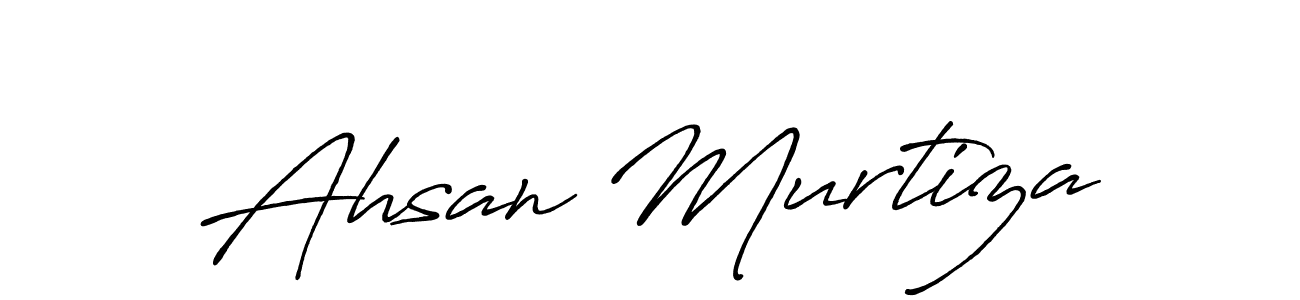 How to make Ahsan Murtiza name signature. Use Antro_Vectra_Bolder style for creating short signs online. This is the latest handwritten sign. Ahsan Murtiza signature style 7 images and pictures png