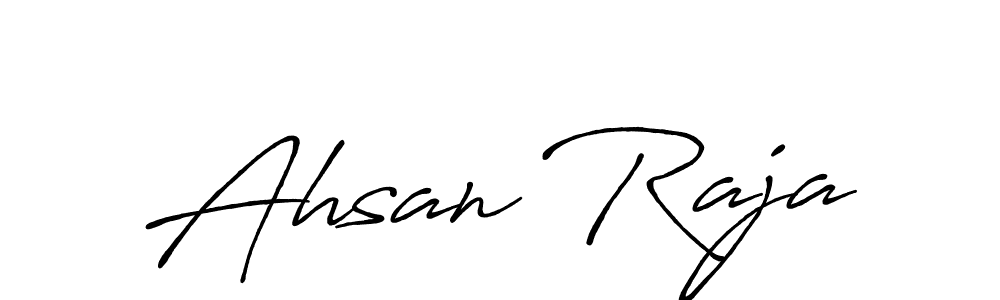 Make a beautiful signature design for name Ahsan Raja. With this signature (Antro_Vectra_Bolder) style, you can create a handwritten signature for free. Ahsan Raja signature style 7 images and pictures png