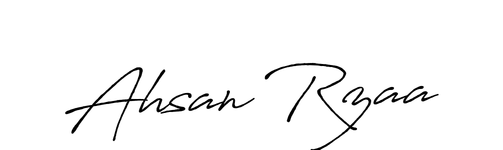 The best way (Antro_Vectra_Bolder) to make a short signature is to pick only two or three words in your name. The name Ahsan Rzaa include a total of six letters. For converting this name. Ahsan Rzaa signature style 7 images and pictures png