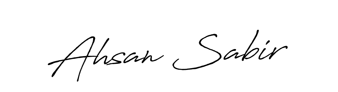 How to make Ahsan Sabir name signature. Use Antro_Vectra_Bolder style for creating short signs online. This is the latest handwritten sign. Ahsan Sabir signature style 7 images and pictures png