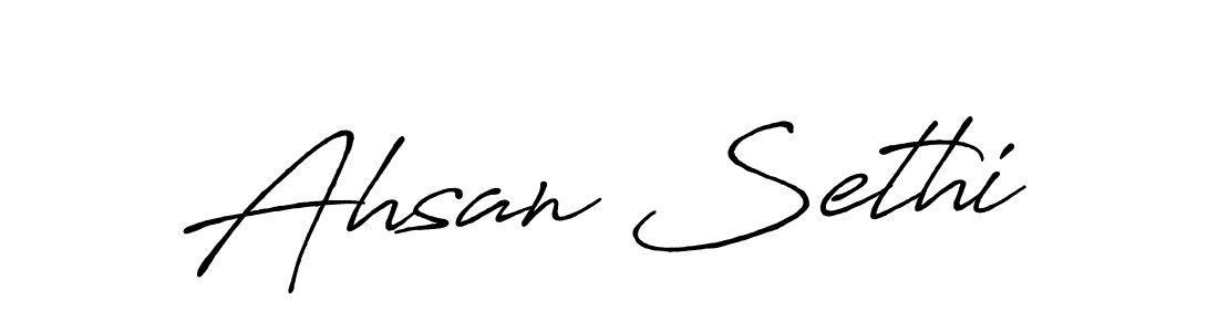 Ahsan Sethi stylish signature style. Best Handwritten Sign (Antro_Vectra_Bolder) for my name. Handwritten Signature Collection Ideas for my name Ahsan Sethi. Ahsan Sethi signature style 7 images and pictures png