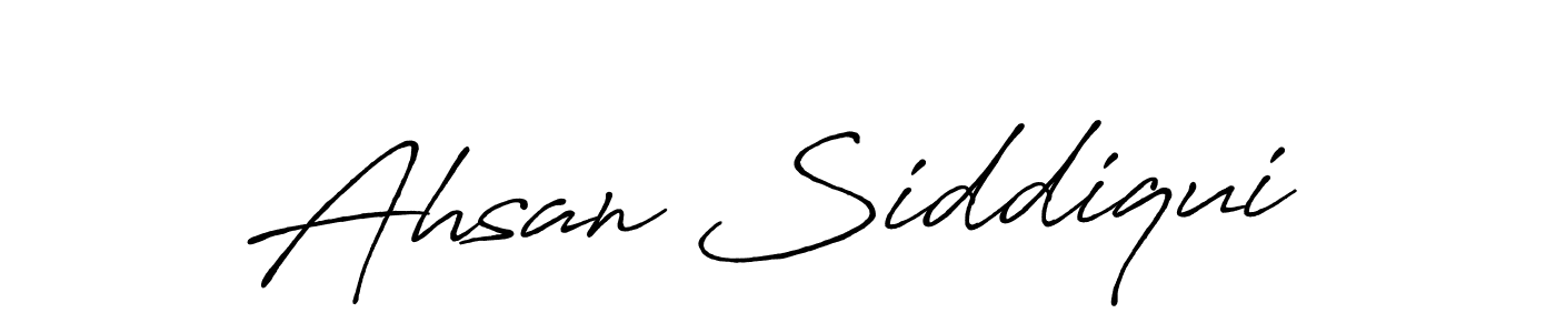 Create a beautiful signature design for name Ahsan Siddiqui. With this signature (Antro_Vectra_Bolder) fonts, you can make a handwritten signature for free. Ahsan Siddiqui signature style 7 images and pictures png