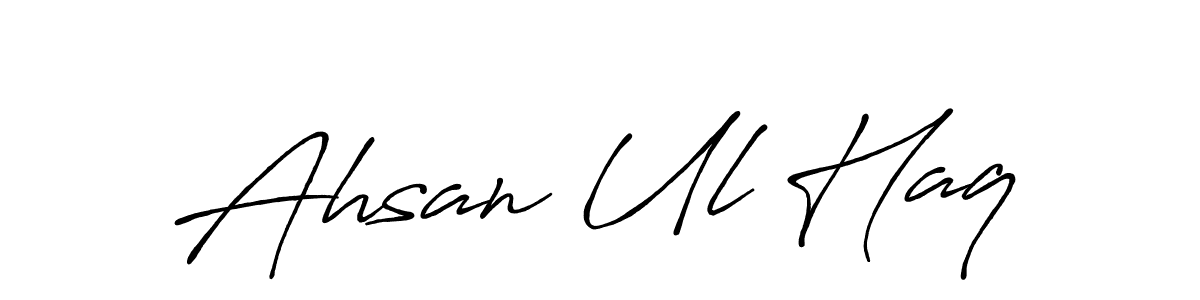 Antro_Vectra_Bolder is a professional signature style that is perfect for those who want to add a touch of class to their signature. It is also a great choice for those who want to make their signature more unique. Get Ahsan Ul Haq name to fancy signature for free. Ahsan Ul Haq signature style 7 images and pictures png