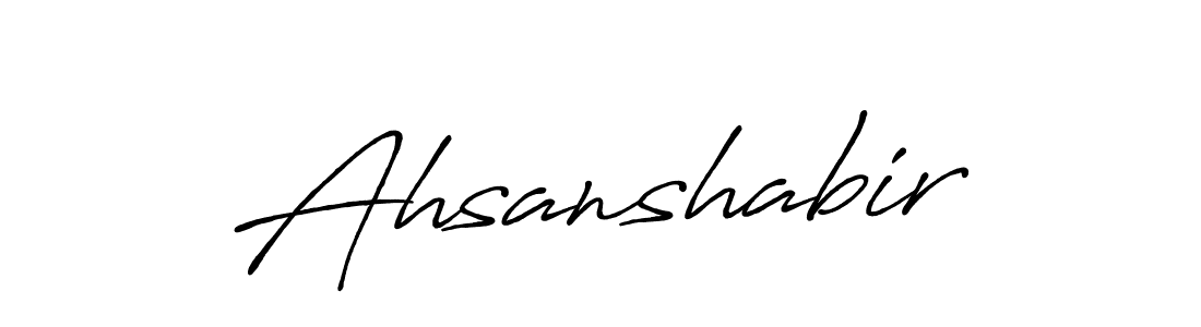 Use a signature maker to create a handwritten signature online. With this signature software, you can design (Antro_Vectra_Bolder) your own signature for name Ahsanshabir. Ahsanshabir signature style 7 images and pictures png