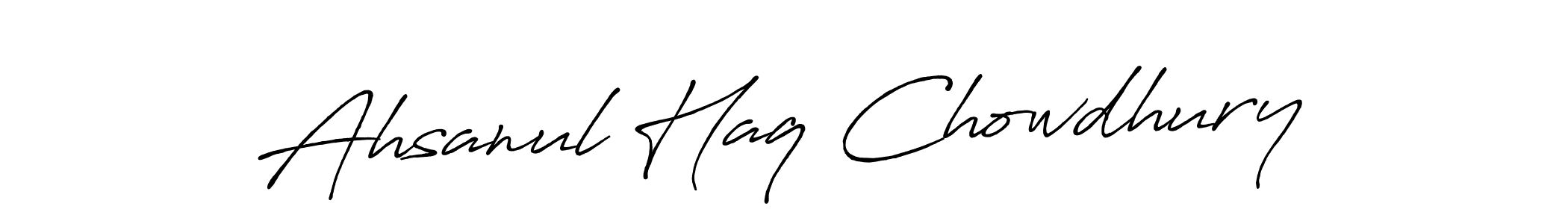 How to make Ahsanul Haq Chowdhury name signature. Use Antro_Vectra_Bolder style for creating short signs online. This is the latest handwritten sign. Ahsanul Haq Chowdhury signature style 7 images and pictures png
