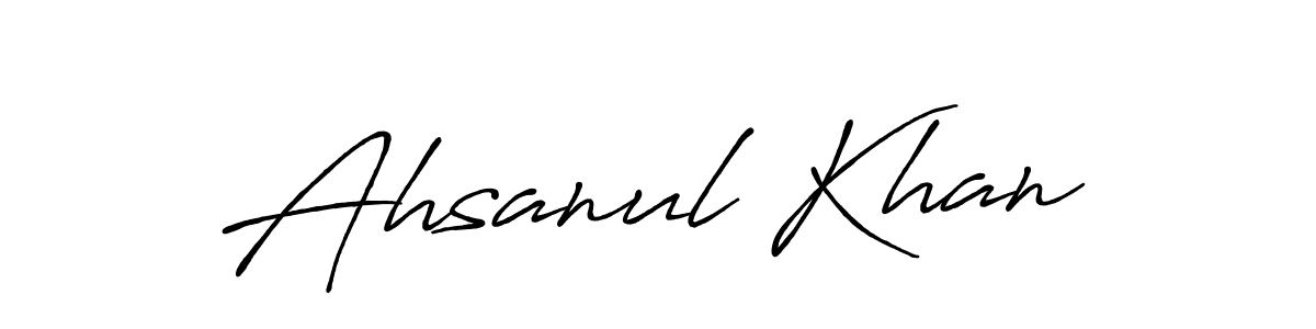 Also we have Ahsanul Khan name is the best signature style. Create professional handwritten signature collection using Antro_Vectra_Bolder autograph style. Ahsanul Khan signature style 7 images and pictures png