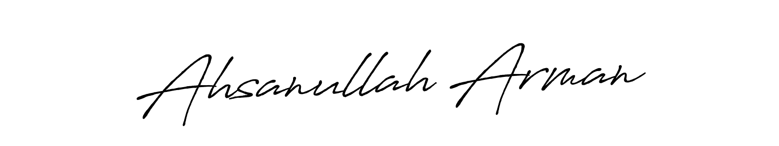 Use a signature maker to create a handwritten signature online. With this signature software, you can design (Antro_Vectra_Bolder) your own signature for name Ahsanullah Arman. Ahsanullah Arman signature style 7 images and pictures png