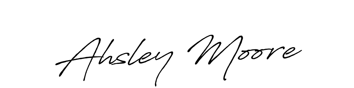Make a beautiful signature design for name Ahsley Moore. With this signature (Antro_Vectra_Bolder) style, you can create a handwritten signature for free. Ahsley Moore signature style 7 images and pictures png