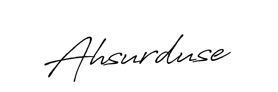 Create a beautiful signature design for name Ahsurduse. With this signature (Antro_Vectra_Bolder) fonts, you can make a handwritten signature for free. Ahsurduse signature style 7 images and pictures png