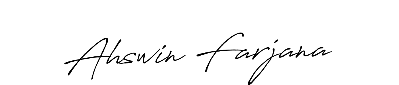 Make a beautiful signature design for name Ahswin Farjana. Use this online signature maker to create a handwritten signature for free. Ahswin Farjana signature style 7 images and pictures png
