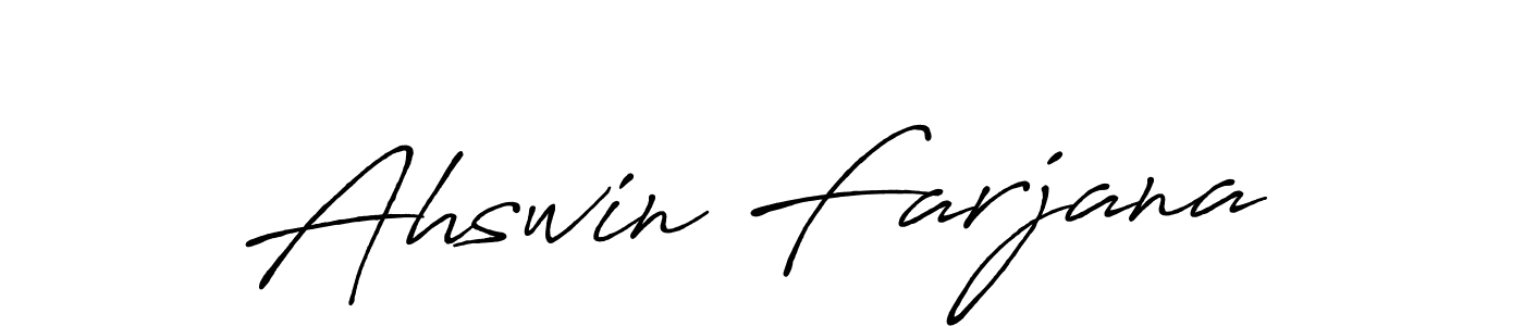 if you are searching for the best signature style for your name Ahswin Farjana. so please give up your signature search. here we have designed multiple signature styles  using Antro_Vectra_Bolder. Ahswin Farjana signature style 7 images and pictures png