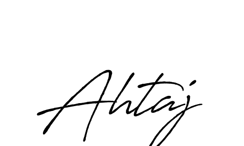 How to make Ahtaj name signature. Use Antro_Vectra_Bolder style for creating short signs online. This is the latest handwritten sign. Ahtaj signature style 7 images and pictures png
