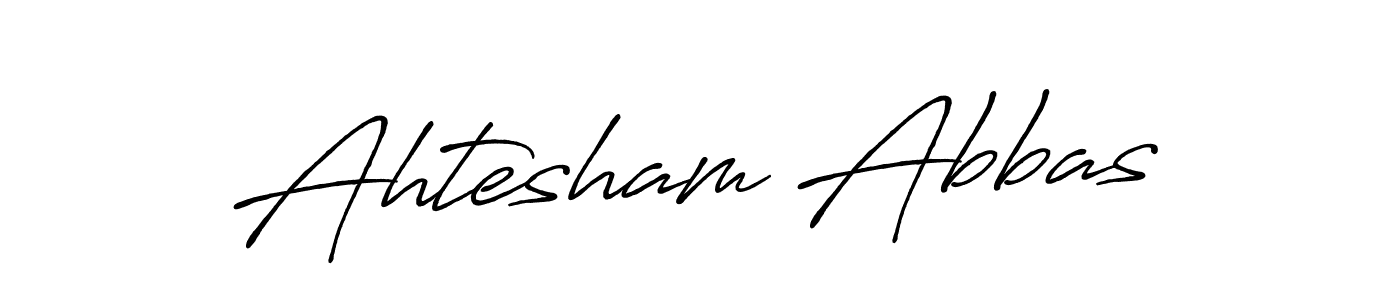 Make a beautiful signature design for name Ahtesham Abbas. With this signature (Antro_Vectra_Bolder) style, you can create a handwritten signature for free. Ahtesham Abbas signature style 7 images and pictures png