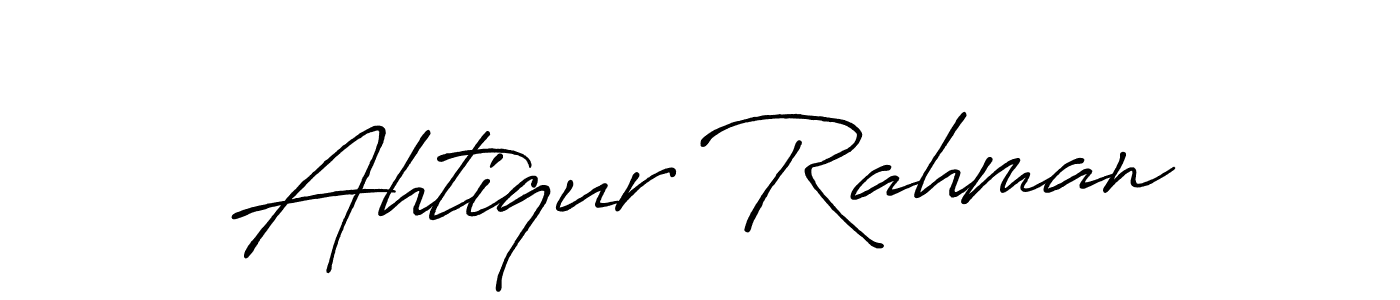 How to make Ahtiqur Rahman name signature. Use Antro_Vectra_Bolder style for creating short signs online. This is the latest handwritten sign. Ahtiqur Rahman signature style 7 images and pictures png