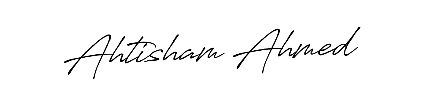 Create a beautiful signature design for name Ahtisham Ahmed. With this signature (Antro_Vectra_Bolder) fonts, you can make a handwritten signature for free. Ahtisham Ahmed signature style 7 images and pictures png