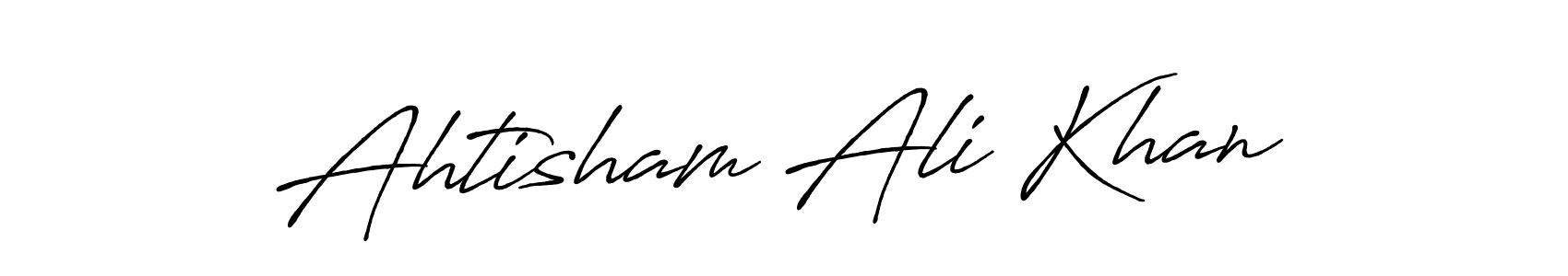 Create a beautiful signature design for name Ahtisham Ali Khan. With this signature (Antro_Vectra_Bolder) fonts, you can make a handwritten signature for free. Ahtisham Ali Khan signature style 7 images and pictures png