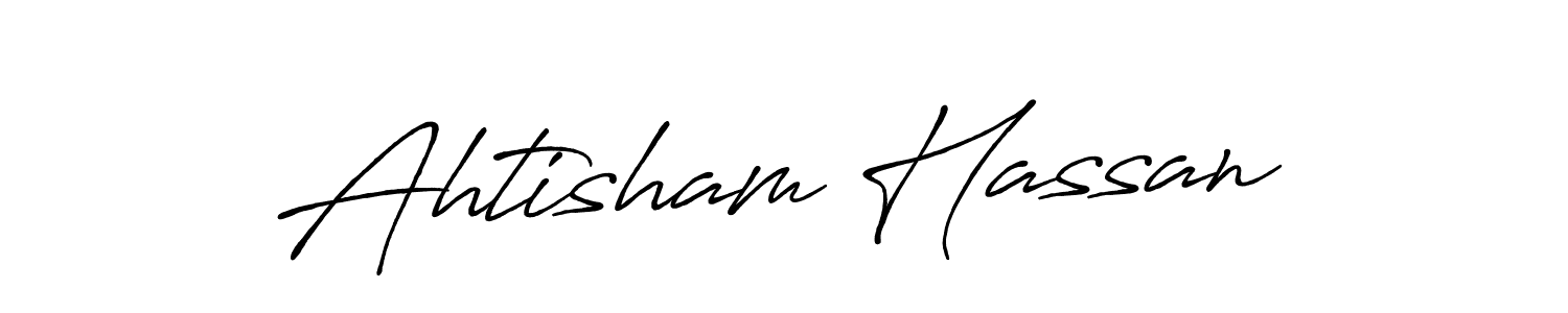 Use a signature maker to create a handwritten signature online. With this signature software, you can design (Antro_Vectra_Bolder) your own signature for name Ahtisham Hassan. Ahtisham Hassan signature style 7 images and pictures png