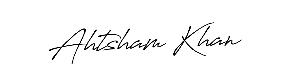 The best way (Antro_Vectra_Bolder) to make a short signature is to pick only two or three words in your name. The name Ahtsham Khan include a total of six letters. For converting this name. Ahtsham Khan signature style 7 images and pictures png