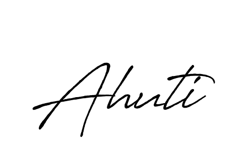 Use a signature maker to create a handwritten signature online. With this signature software, you can design (Antro_Vectra_Bolder) your own signature for name Ahuti. Ahuti signature style 7 images and pictures png