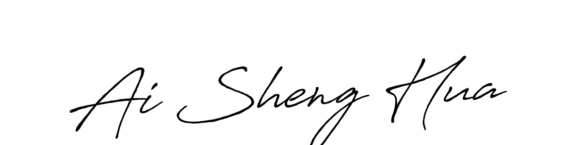 The best way (Antro_Vectra_Bolder) to make a short signature is to pick only two or three words in your name. The name Ai Sheng Hua include a total of six letters. For converting this name. Ai Sheng Hua signature style 7 images and pictures png