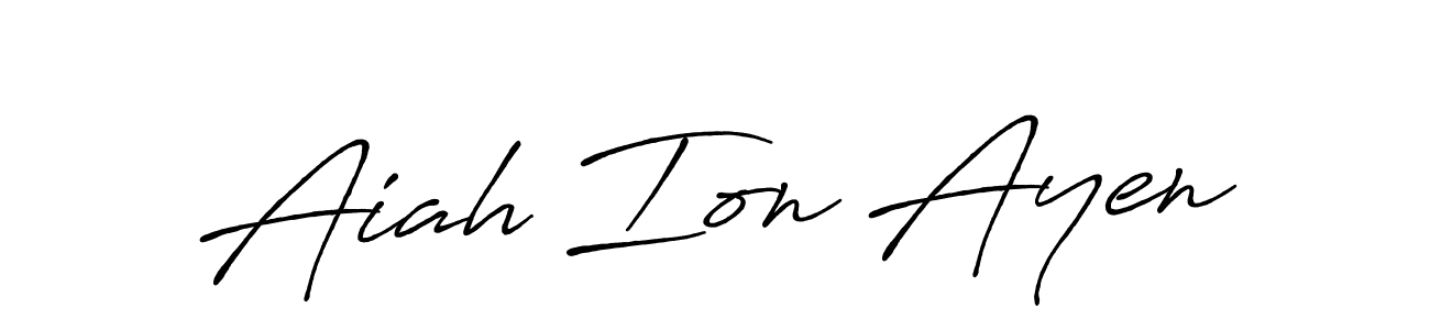 Similarly Antro_Vectra_Bolder is the best handwritten signature design. Signature creator online .You can use it as an online autograph creator for name Aiah Ion Ayen. Aiah Ion Ayen signature style 7 images and pictures png