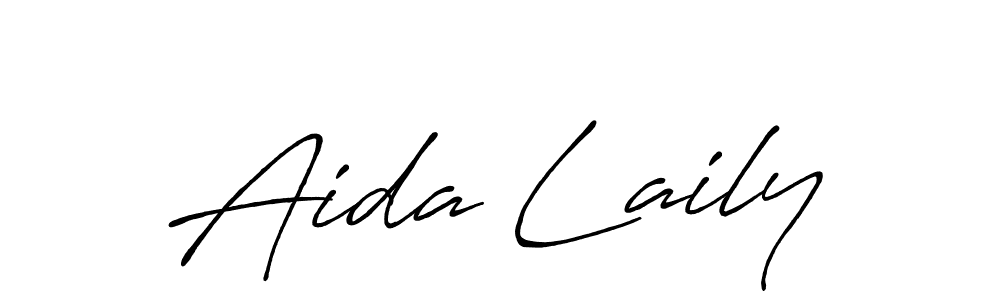 Also You can easily find your signature by using the search form. We will create Aida Laily name handwritten signature images for you free of cost using Antro_Vectra_Bolder sign style. Aida Laily signature style 7 images and pictures png