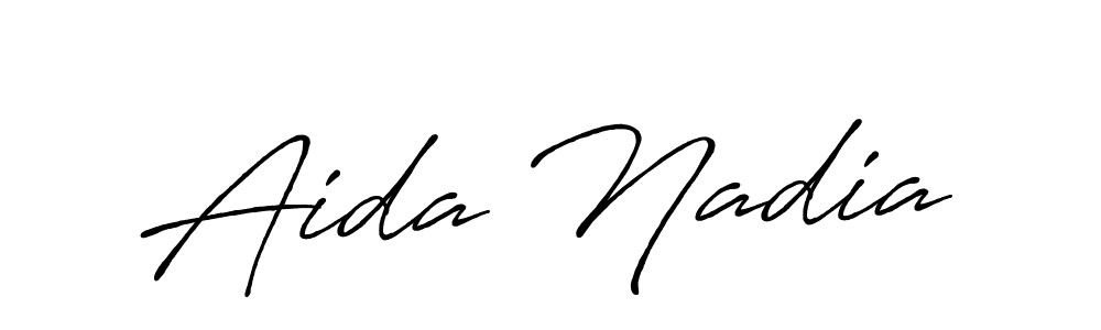 How to make Aida Nadia signature? Antro_Vectra_Bolder is a professional autograph style. Create handwritten signature for Aida Nadia name. Aida Nadia signature style 7 images and pictures png