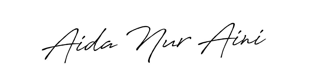 You should practise on your own different ways (Antro_Vectra_Bolder) to write your name (Aida Nur Aini) in signature. don't let someone else do it for you. Aida Nur Aini signature style 7 images and pictures png