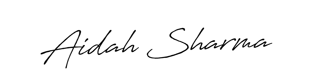 Make a beautiful signature design for name Aidah Sharma. With this signature (Antro_Vectra_Bolder) style, you can create a handwritten signature for free. Aidah Sharma signature style 7 images and pictures png