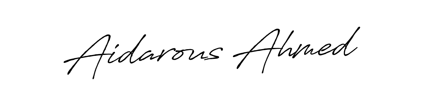 Create a beautiful signature design for name Aidarous Ahmed. With this signature (Antro_Vectra_Bolder) fonts, you can make a handwritten signature for free. Aidarous Ahmed signature style 7 images and pictures png